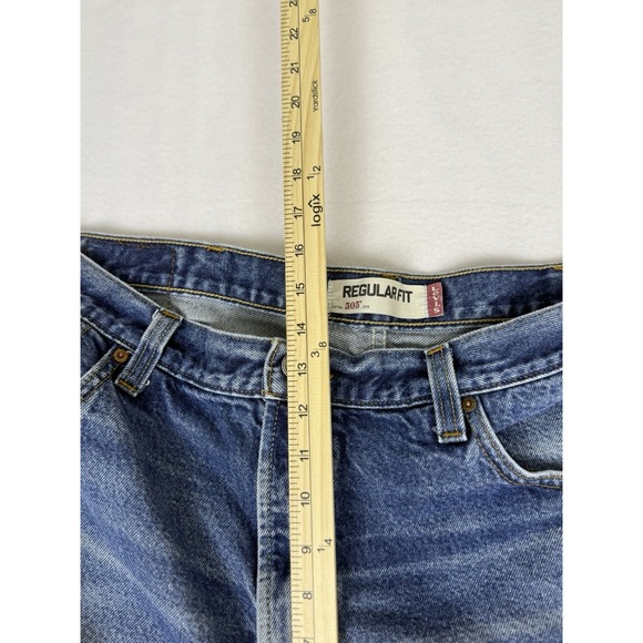 Levis 505 Jeans Mens 42x30 Blue Fade Regular Fit - Picture 7 of 10